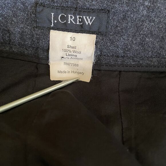 VTG Y2K J Crew Grey Wool Pleated Mini Skirt Made in Hungary Classic Style Sz 10 - Picture 6 of 7